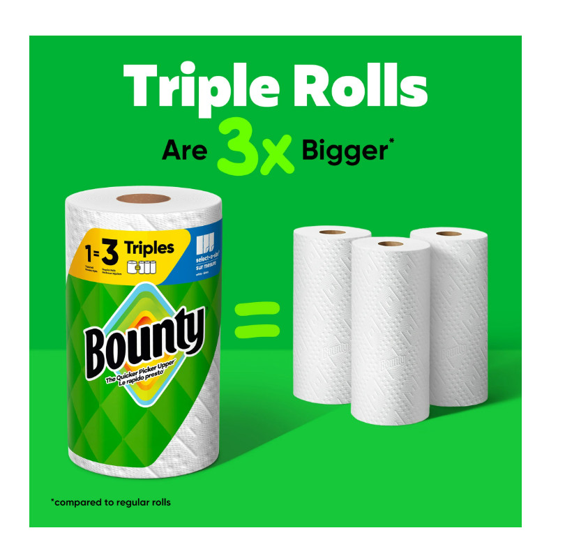 Select-A-Size White Paper Towels, 2 Triple Rolls, 123 Sheets Per Roll