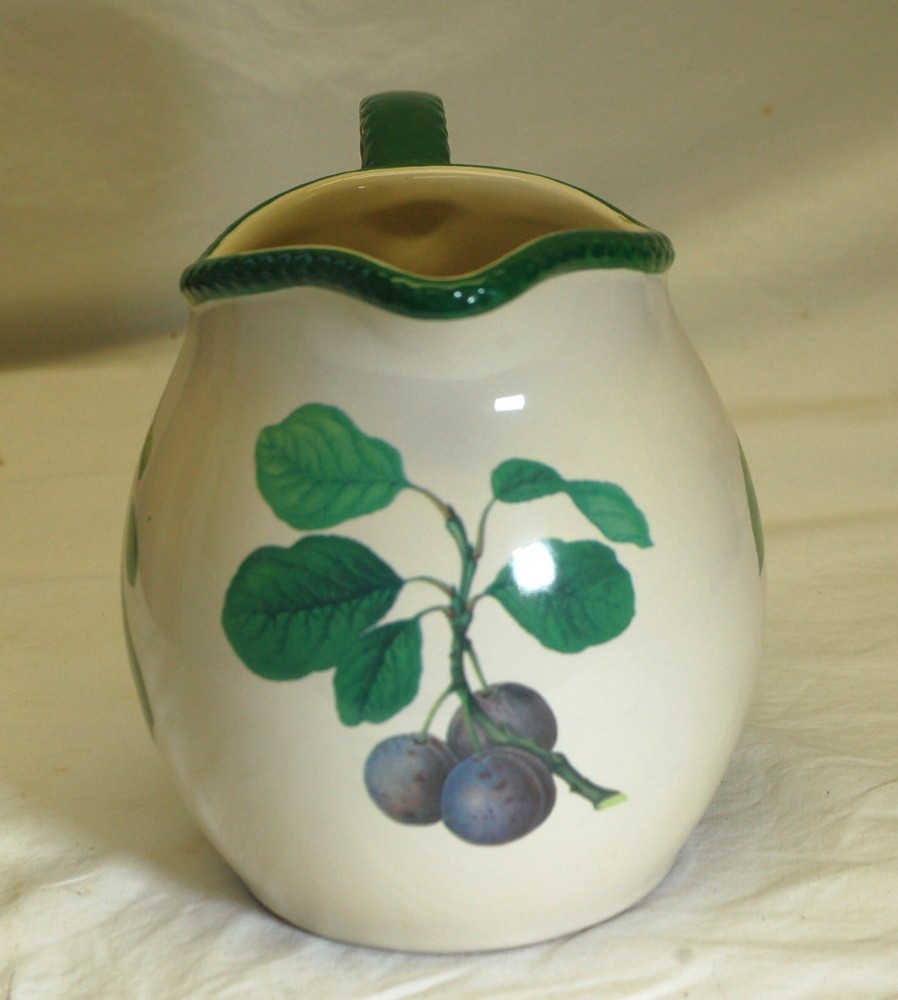 Hawthorne Manor Stoneware Pitcher Fruit Designs