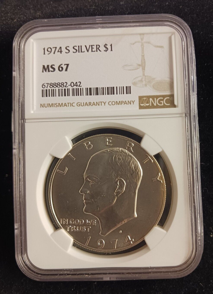 1974(S) Silver $ NGC MS 67 Ike Dollar Coin
