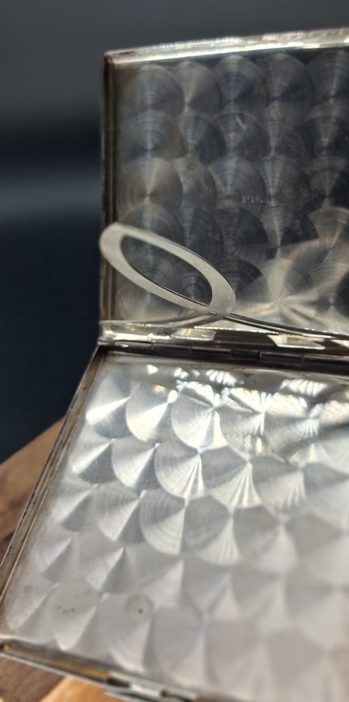 Sterling Silver Elgin, American, Matte Finish, Goldleaf Pattern, Cigarette Case