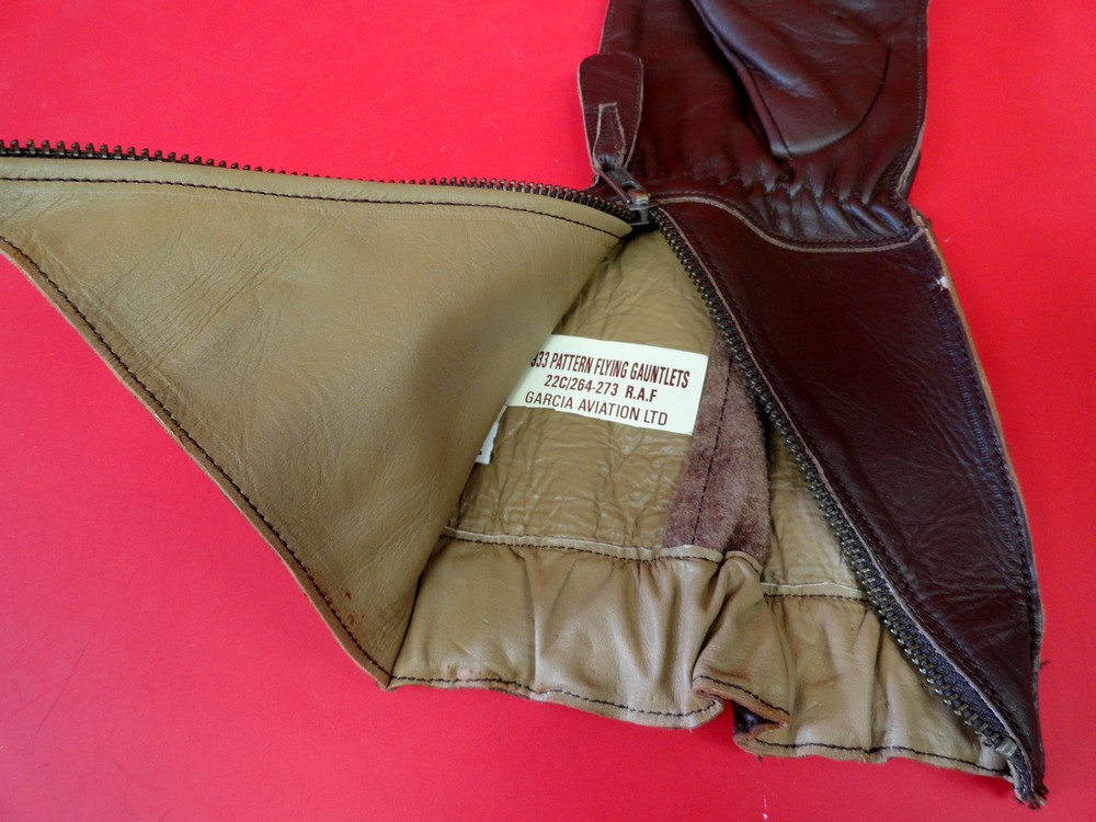 ROYAL AIR FORCE 1941 PATTERN SLANT ZIP FLYING GAUNTLETS MEDIUM