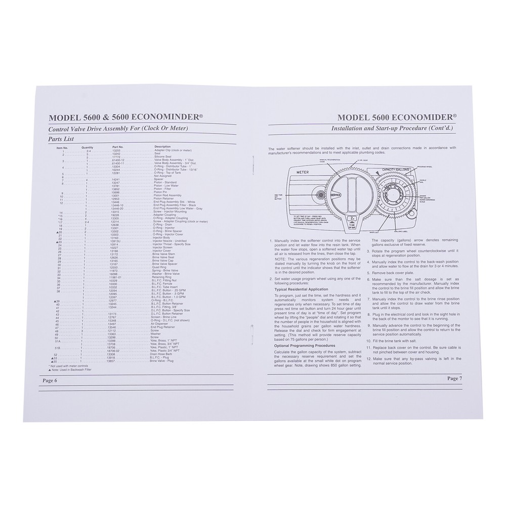 5600 Filter Timer Control Valve 12 Day Clock Water Filter Softener Resin 3W