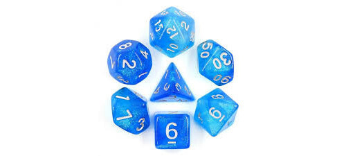 HD Milky Blue Dice Set  DND RPG