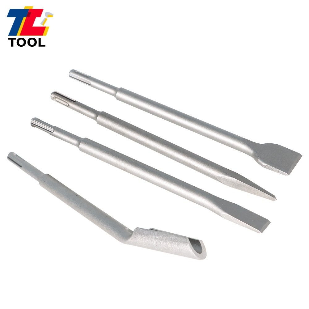 4 Pack Durable Flat Chisel Grooving Chisel & Point Chisel SDS Plus Chisel Bits