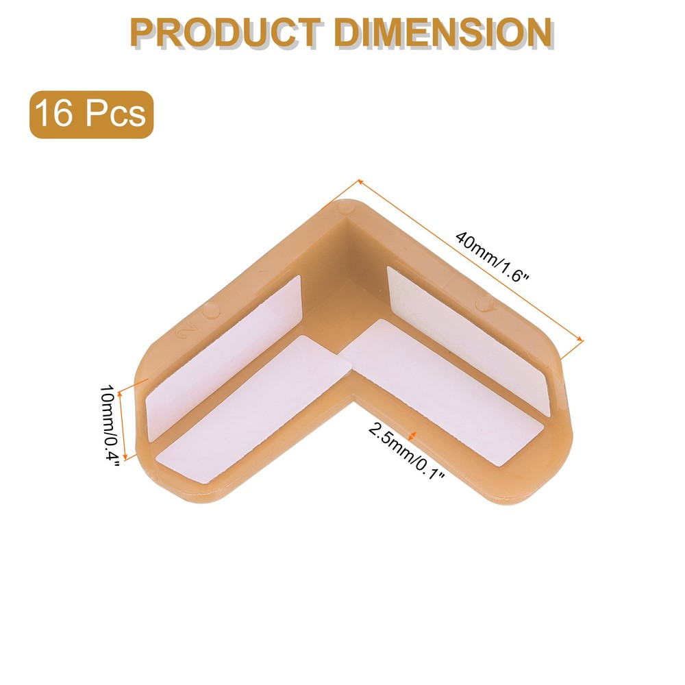 Corner Protectors 16Pcs Table Corner Protectors(L-shaped, Brown)