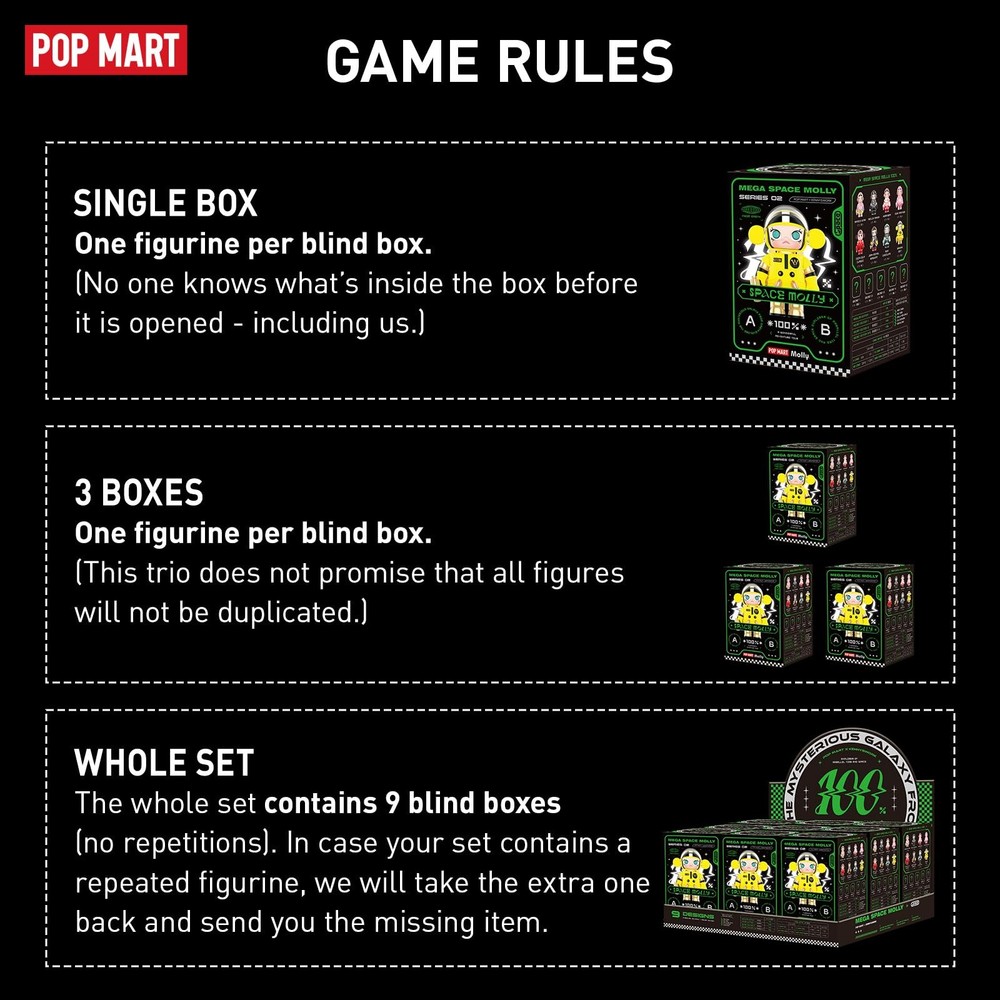 POP MART MEGA Space Molly 100% 2-B Single Box, Mega 2-b