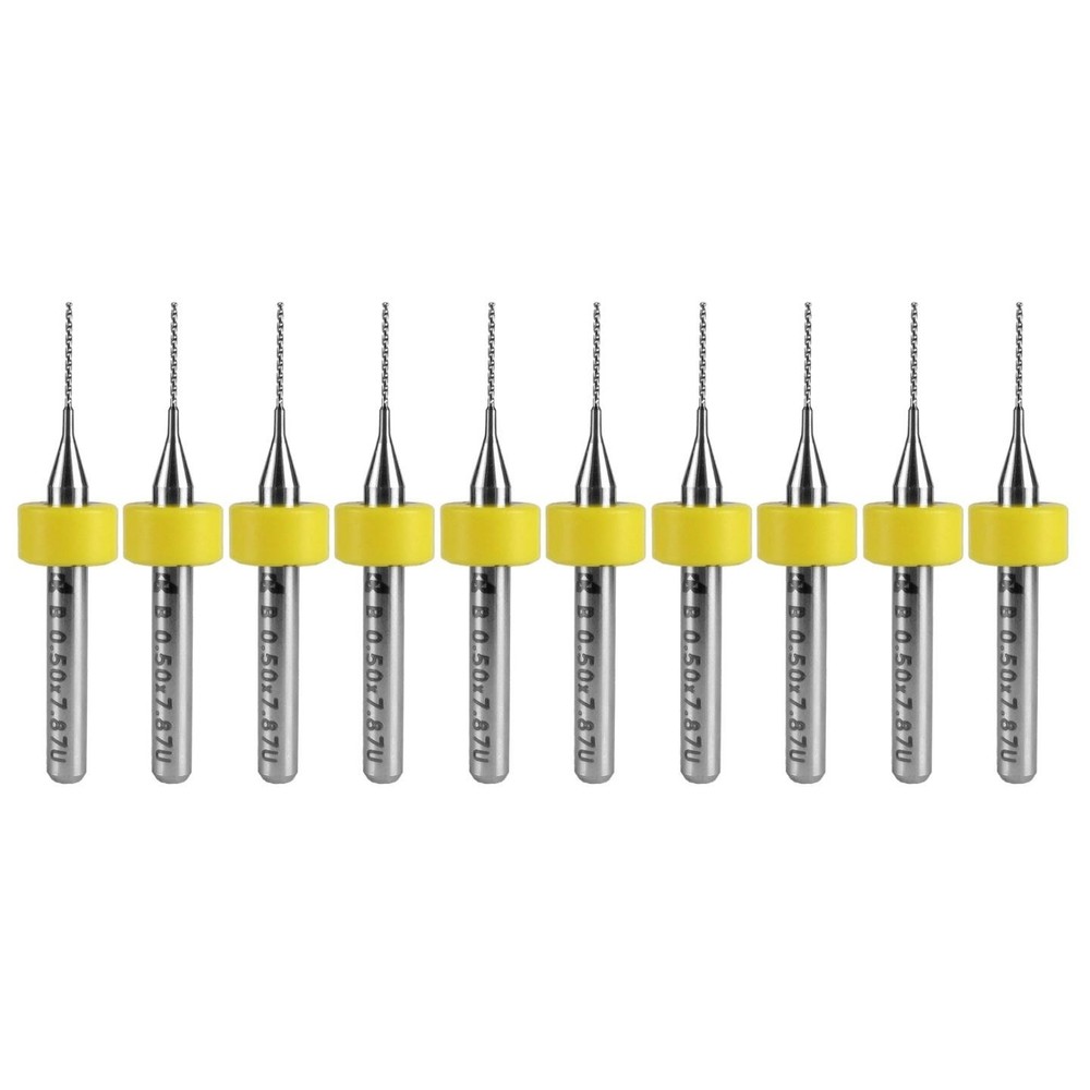 0.50mm (#76) Solid Carbide Drill Bit – 10 Pack – CNC – Factory Resharpened