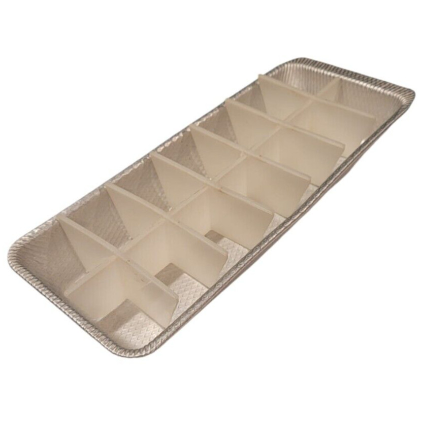 Unbranded Aluminum Ice Cube Tray Plastic 14 Cube Divider