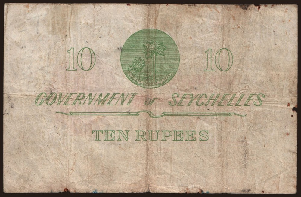 Seychelles - 1954 - 10 Rupees - "VG-" #CO5502