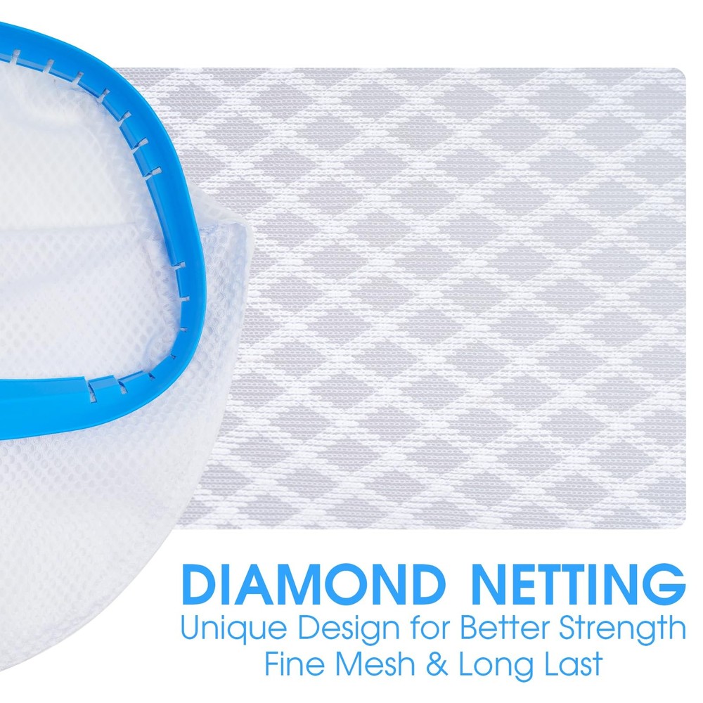 Netting DoubleLayer Pool Net 18in Heavy Duty Leaf Rake Skimmer