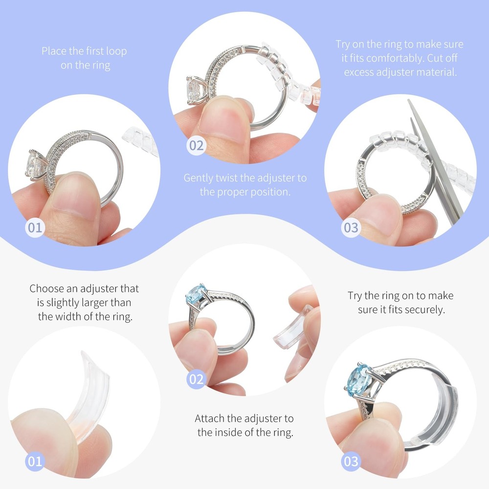 Ring Sizers for Loose Rings - 12 Pack Medium, 12 Size(2 Styles1-8mm）