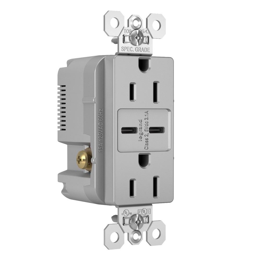 Pass & Seymour SPEC GRADE TYPE C USB CHARGING RECEPTACLE - GRAY