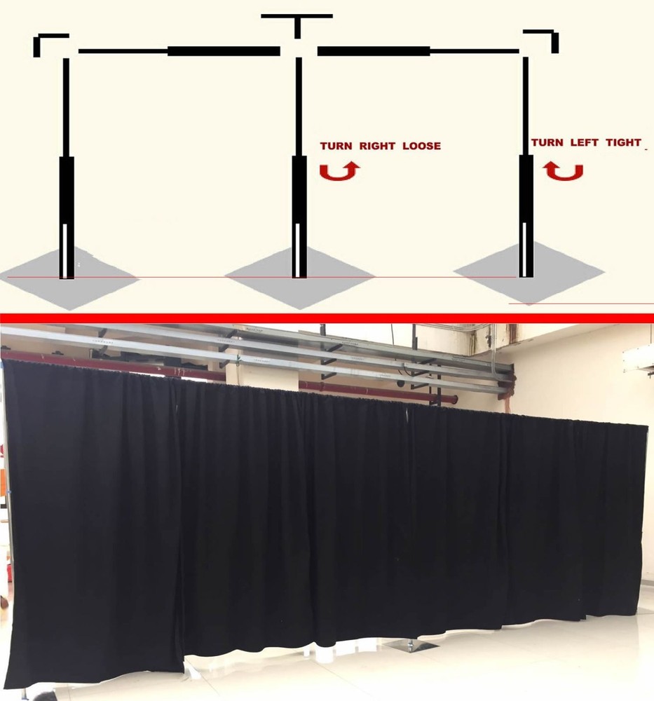 ADJUSTABLE QUICK BACKDROP KIT 10 FT TALL x 10FT-50FT WIDE PIPE WITHOUT DRAPE