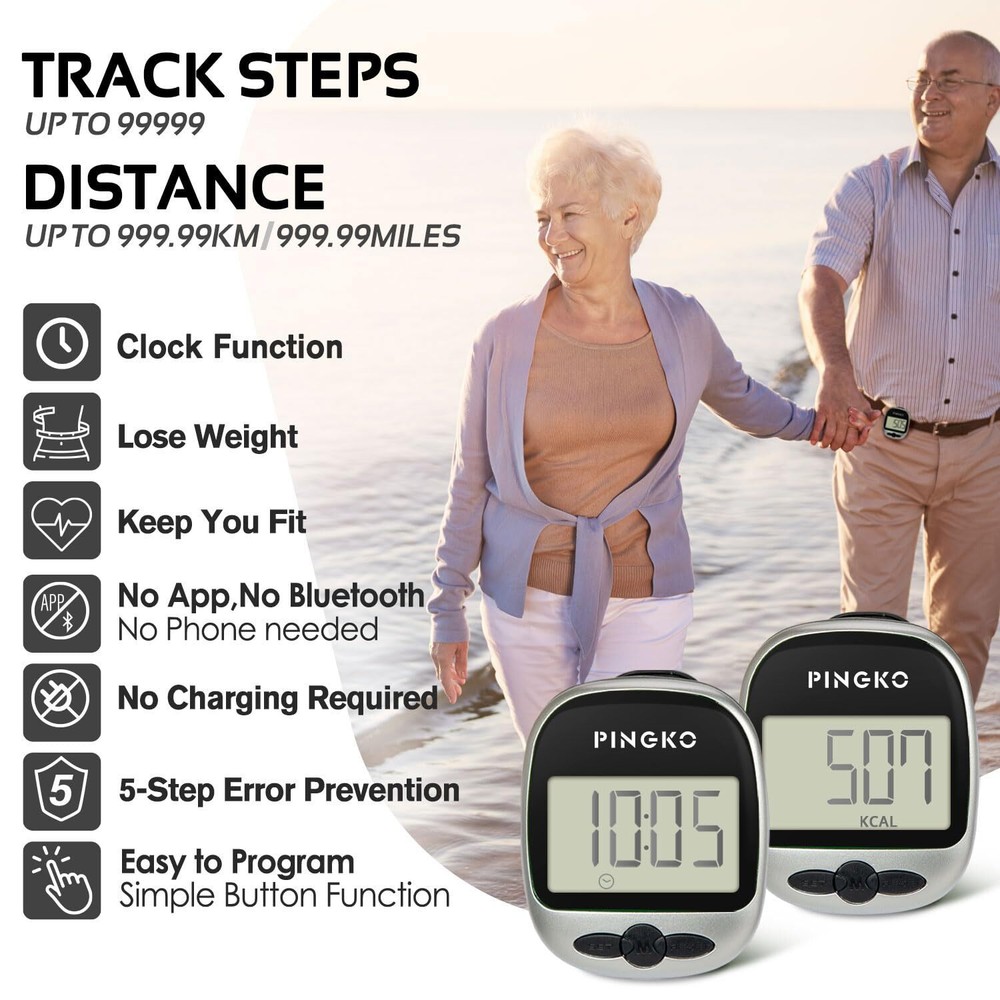 Track Steps Multi-Function Portable Sport Pedometers Step/Distance/Calories C...