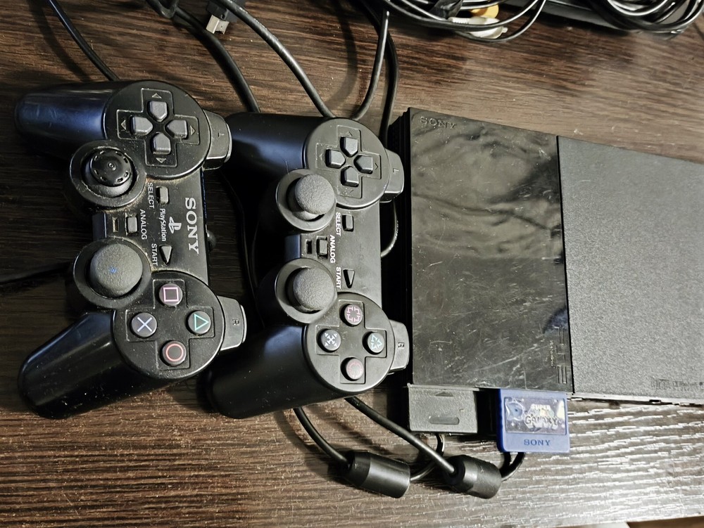 Vintage Sony Playstation 2 console. Game console +2 joysticks