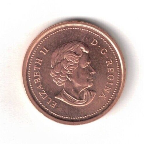 2006 Plain Canada Brilliant Uncirculated QEII & Maple leaf One Cent Coin!