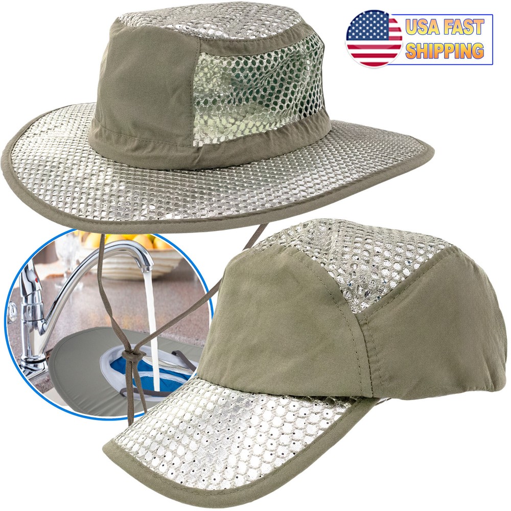 Cooling Sunscreen Hat Hydro Evaporative UV Protection SPF Reflective Sun Hat Cap