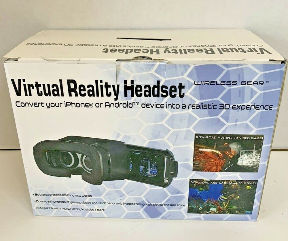 Virtual Reality Headset,Wireless Gear Model G0391,3D Experience