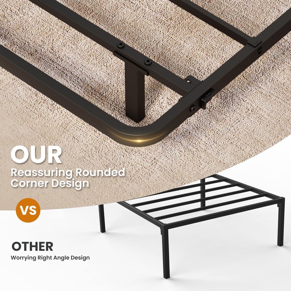 Full Size Floating Bed Frame with LED Lights, Heavy Duty Metal Platform Float...