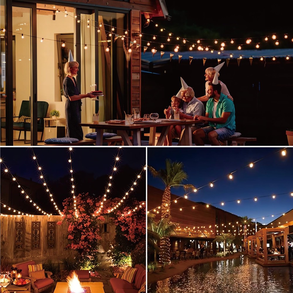 DC 3V Low Voltage, Solar Replacement Bulbs for G40 outoodr String Lights, Sha...