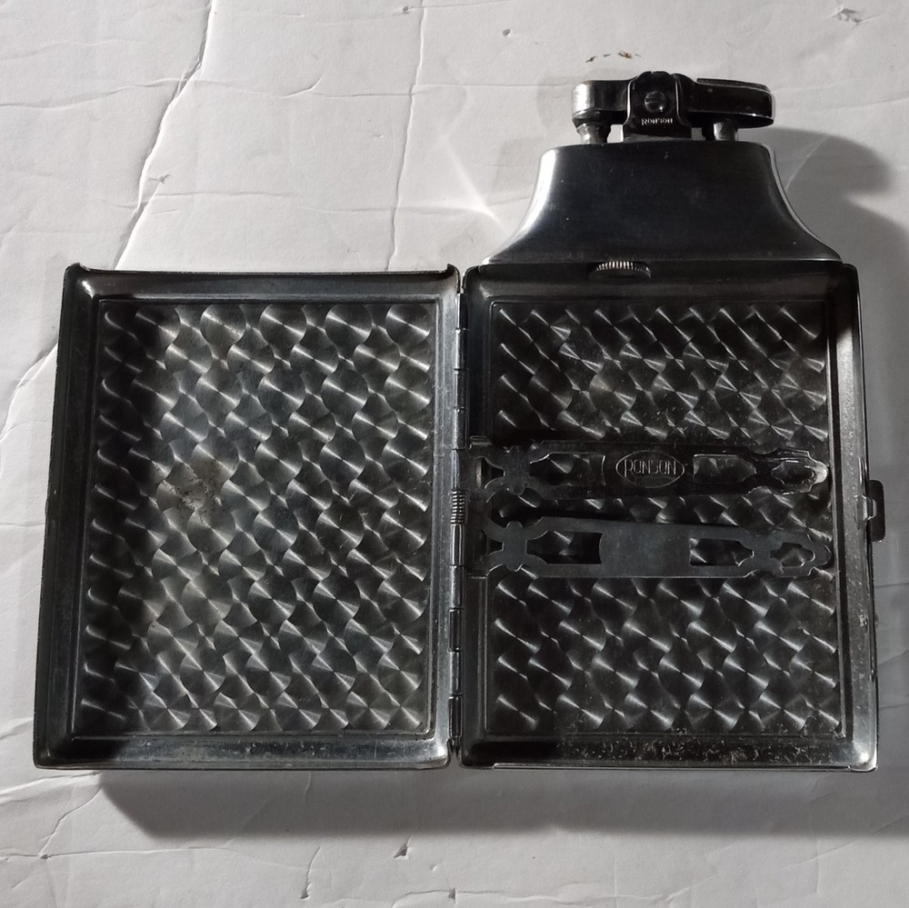 Ronson Mastercase Lighter And Cigarette Case Engraved EDZ