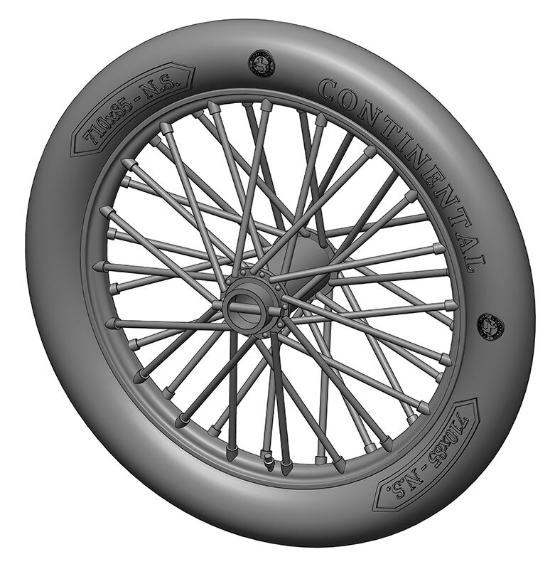 ASK 1/72 German 710x85 Spoked Wheels (2pcs)