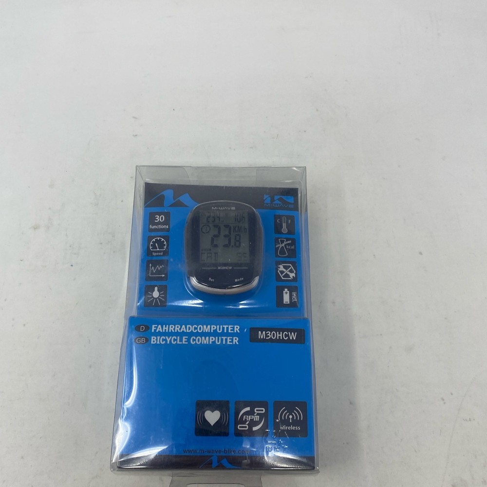 M-Wave M30HCW Wireless Bicycle Computer Black, HR/Cadence Capable