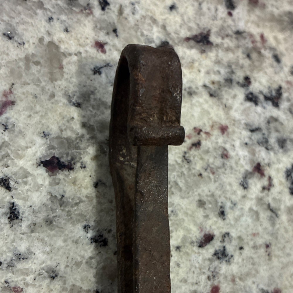 Antique Iron Hook Rusted Brown Architectural Hardware