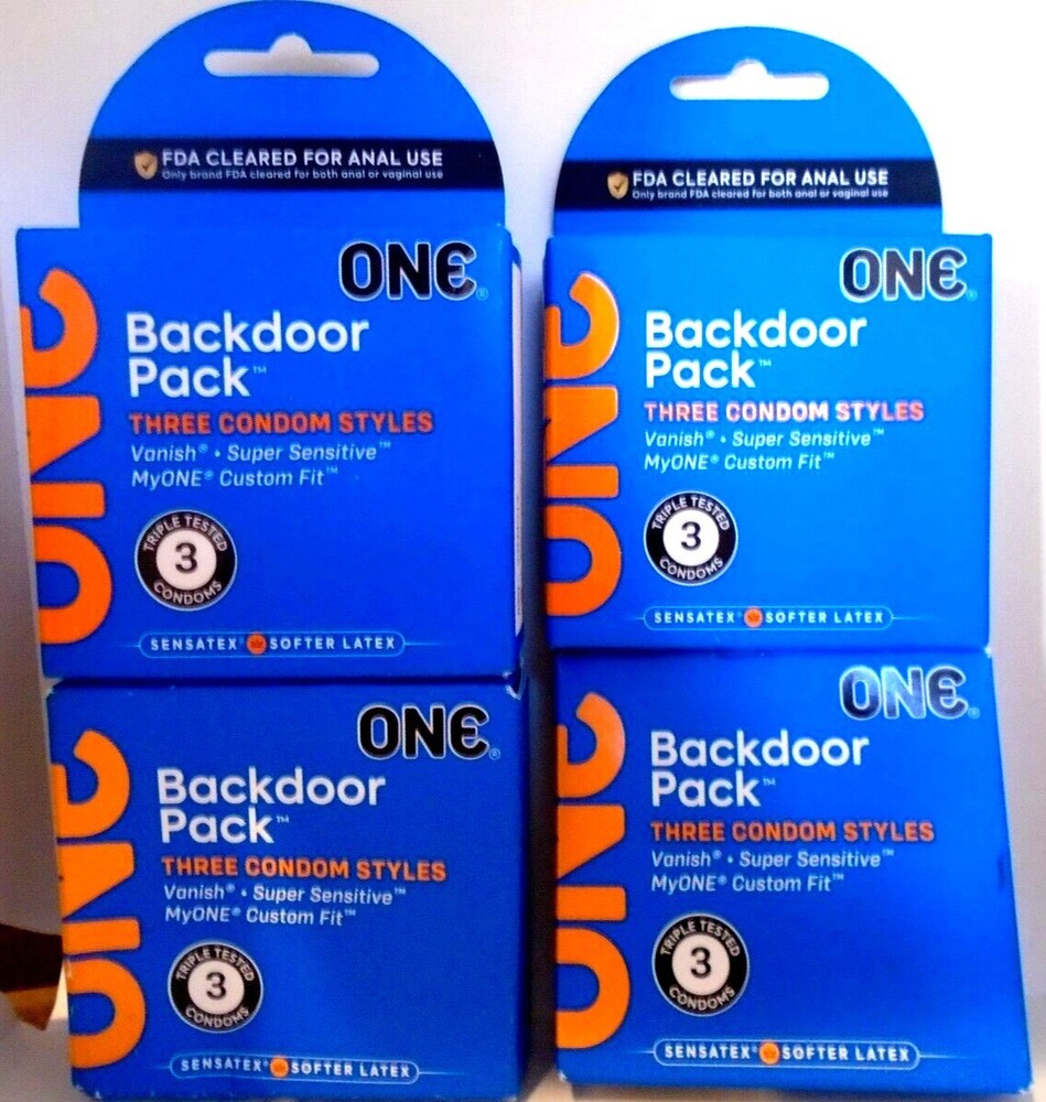 ONE Backdoor Pack Three Condom Styles 3 ct 4-BOXES