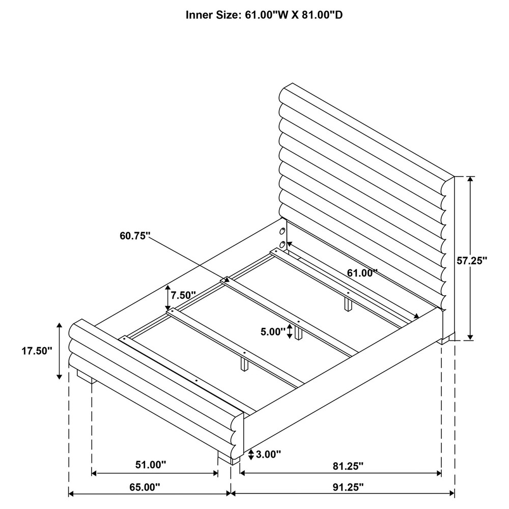 Grey Upholstered Queen Bed