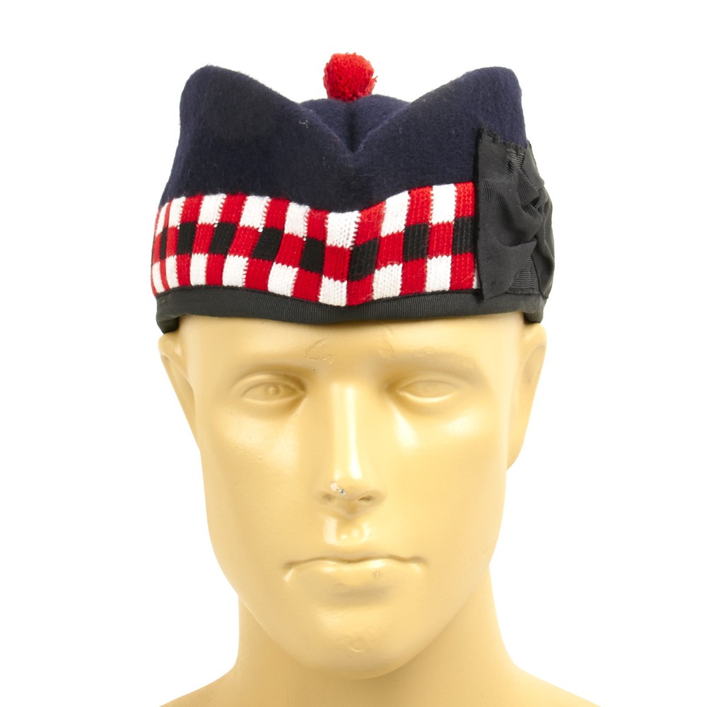 British Glengarry Checker Board Side Cap- Size 7 (56 cm)