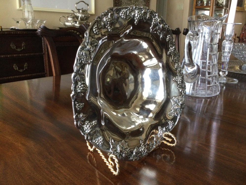 Rare Reed & Barton Antique Sterling Silver Bowl Grapevine Pattern # 700