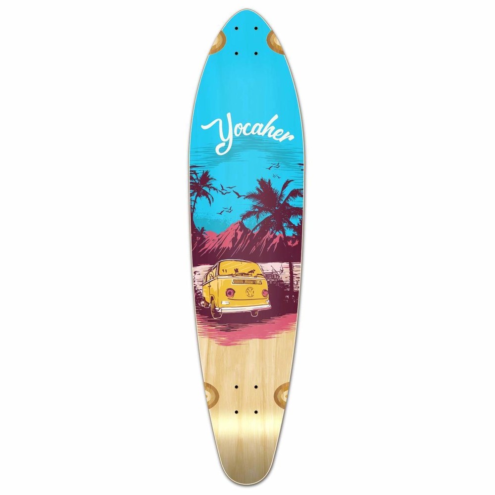 Kicktail Longboard Deck - VW Series - Blue N' Red