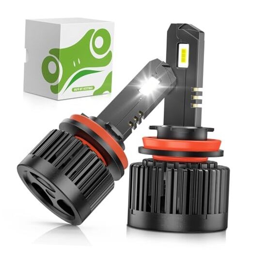 H11 Headlight Replacement Bulb, 500% Brighter, 6000K Cool White High