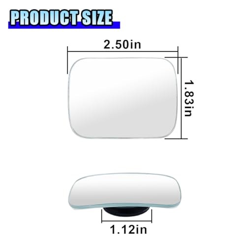2PCS Blind Spot Car Mirror, HD Glass Rotate Adjustable Car Side Rectangular
