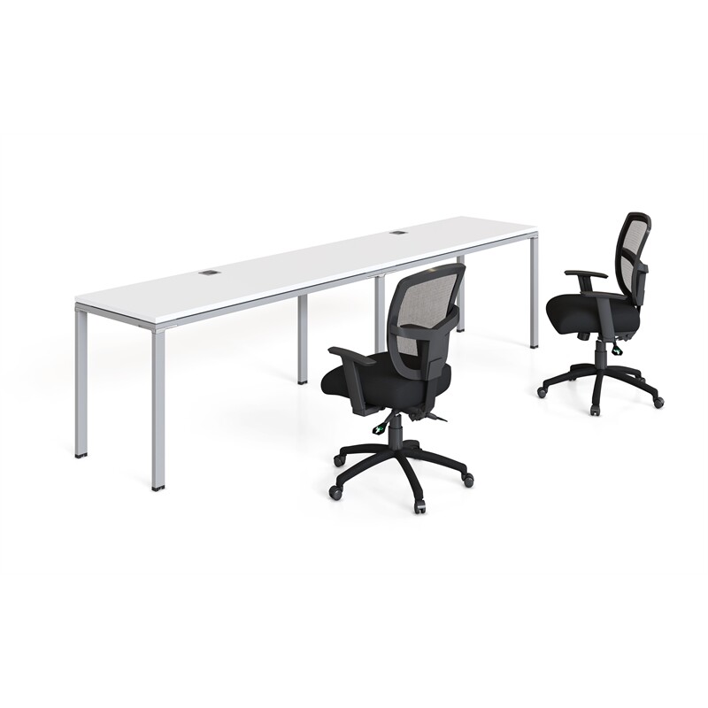 Boss Office Simple System 60" x 24" Double Desk Side by Side in White
