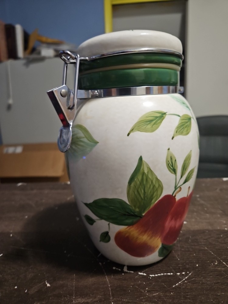 Sakura Sonoma Storage Jar Lock Lid Stoneware Canister Fruit Design