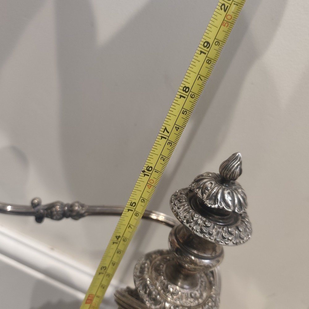 Victorian Silver Plated Copper Candle Holder Two-Armed Candelabra 44cm
