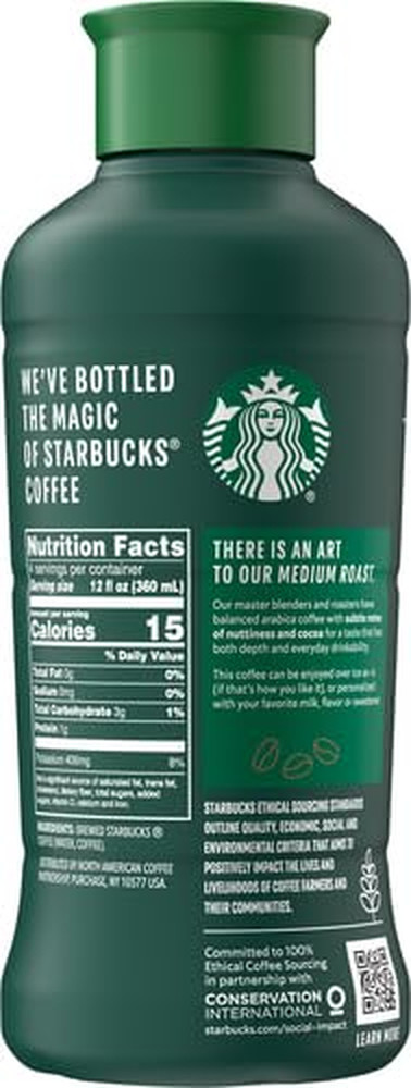Medium Roast Iced Coffee, Black Unsweetened, 48 Fl Oz Bottle