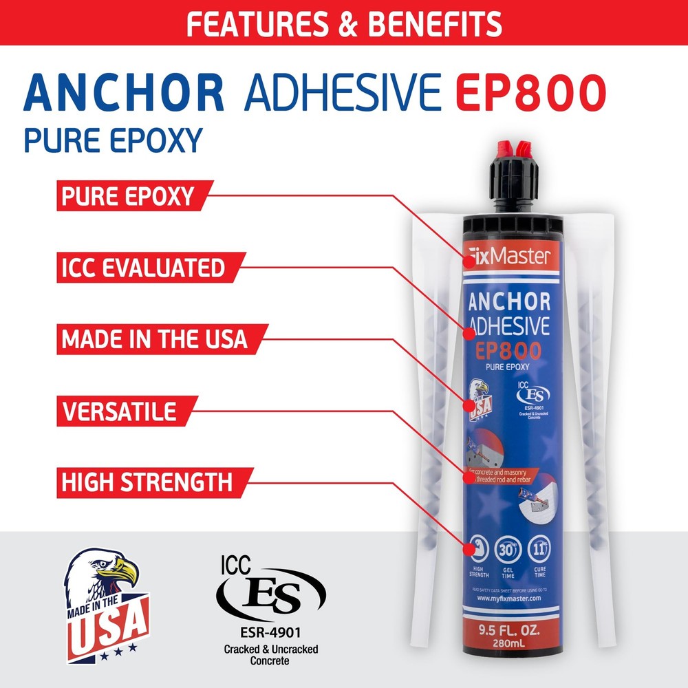 FixMaster Multi Purpose 2-Part Pure Epoxy 9.5oz - Highest Rated Strength Grey