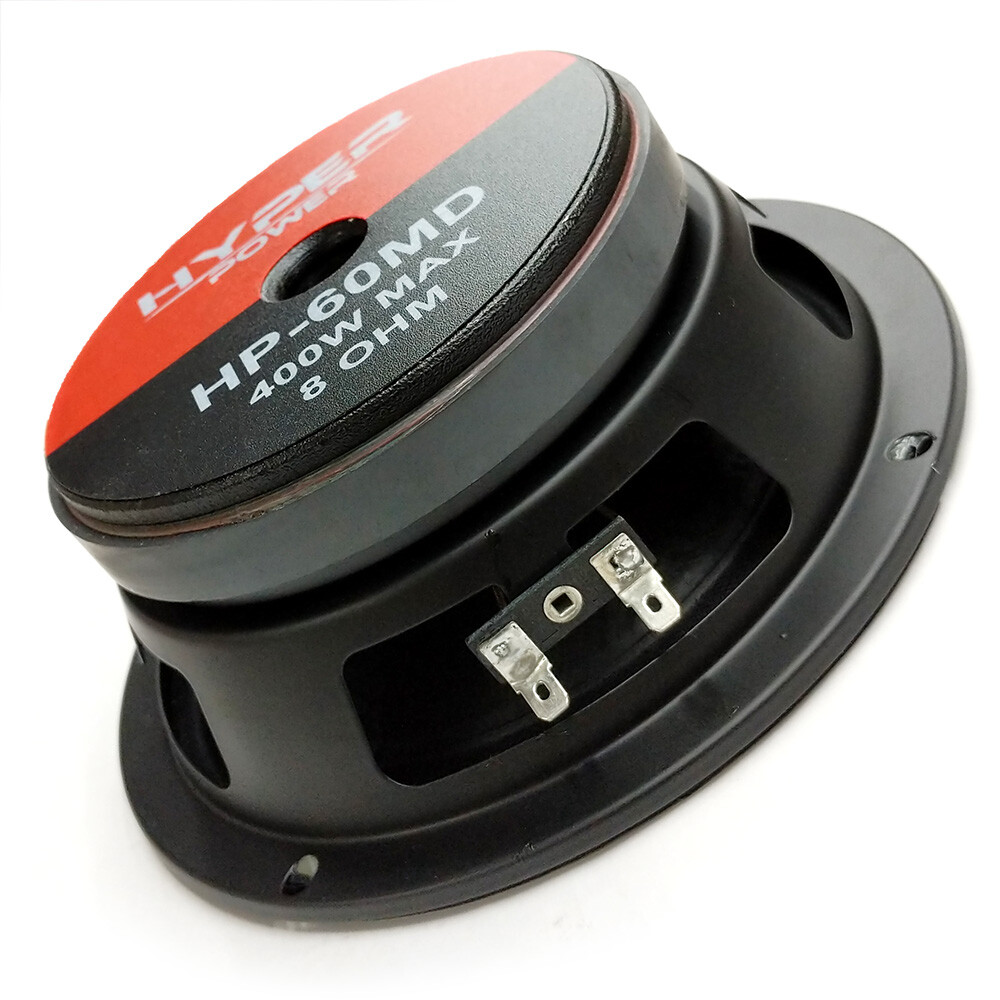 HyperPower 6.5" Midrange Speaker 200-Watt RMS 8ohm Installation HP60MD 94dB,1 pc