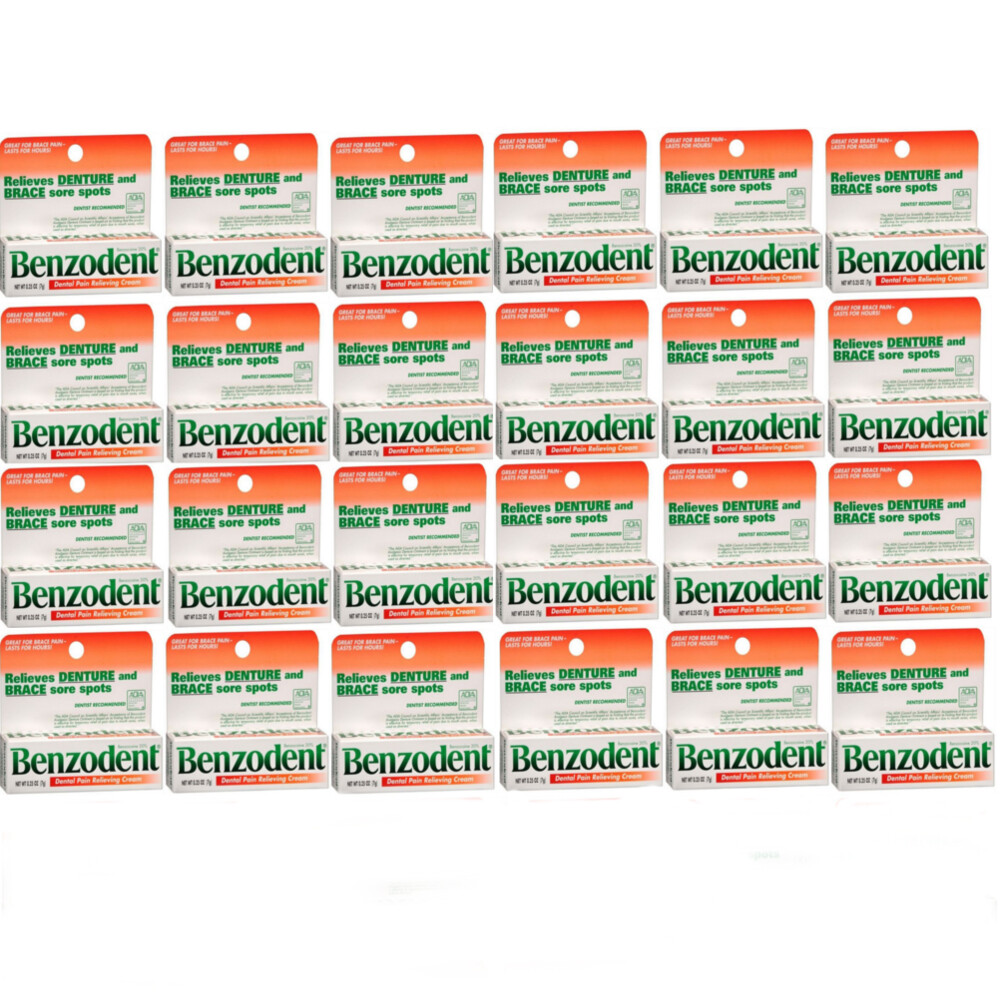 24 Pack Benzodent Denture Ointment - 0.25 Oz Each