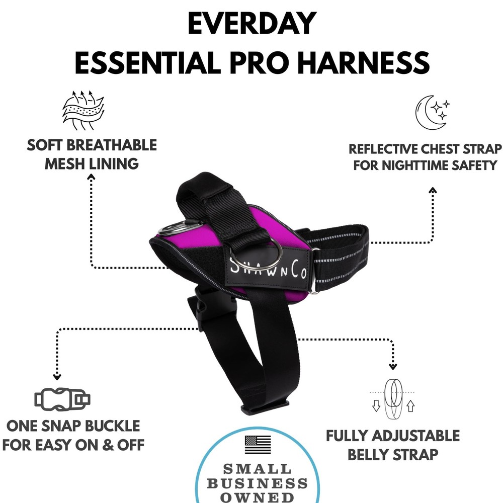 Essential Pro Dog Harness No-Pull Pet Vest with 3 Leash Clips and Removable R...