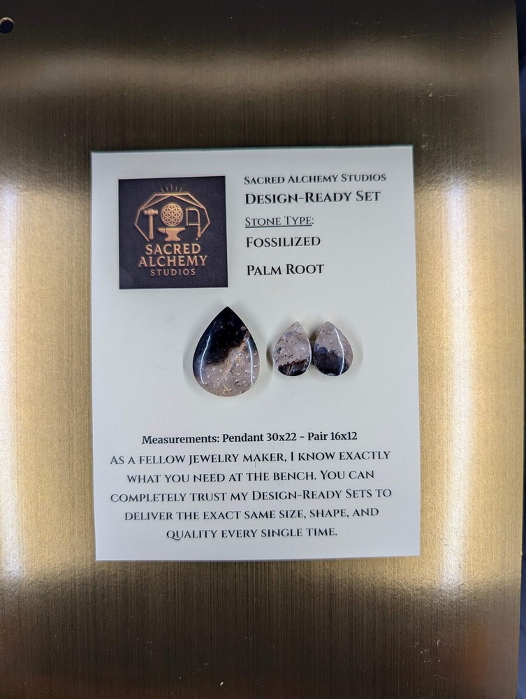 Tear Shape - Fossilized Palm Root - Design-Ready Set