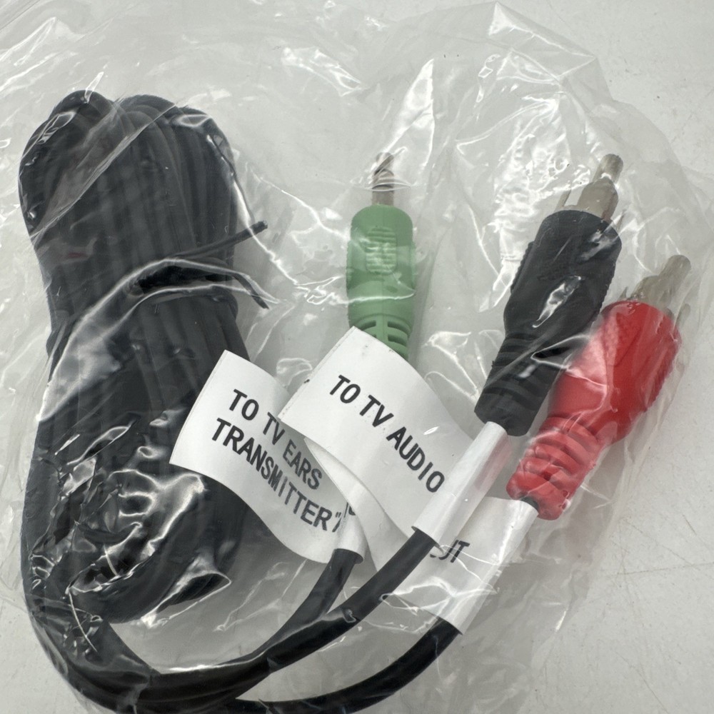 TV Ears 5.0 Transmitter Replacement Cables Only Analog Digital Audio Cords