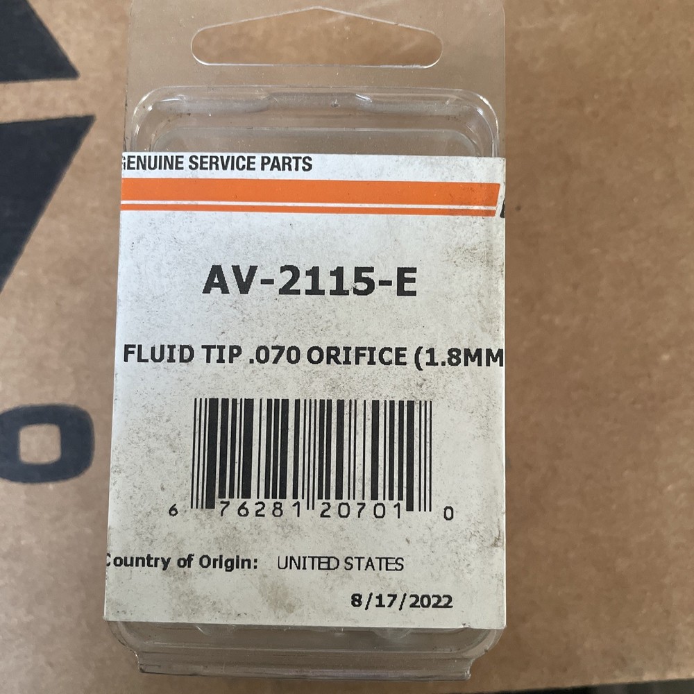 DeVILBISS AV-2115-E Spray Gun Fluid Nozzle (Type 303 S.S.) used