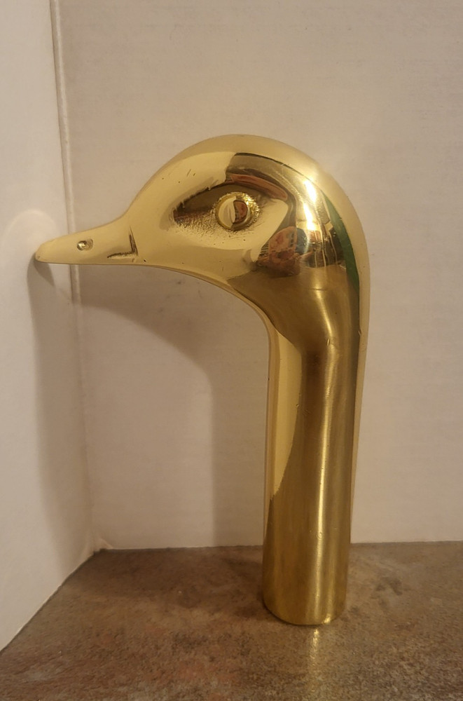 Vintage Cast Brass Duck Fireplace Tool Replacement Handle/M3
