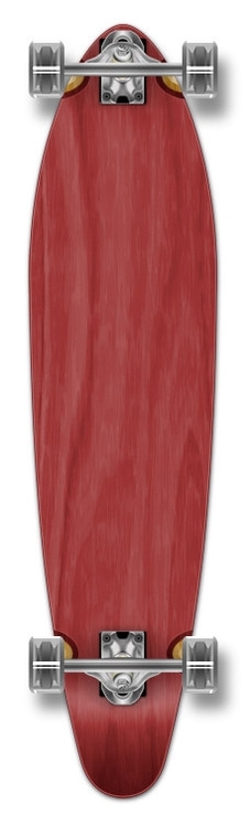 Yocaher Kicktail Blank Longboard Complete - Stained Red