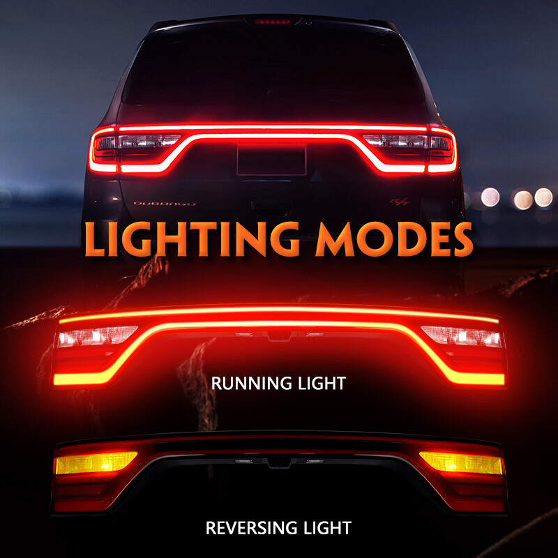 For 2014-22 Dodge Durango LED Tail Light Lamp Liftgate W/Camera Hole 68453659AA