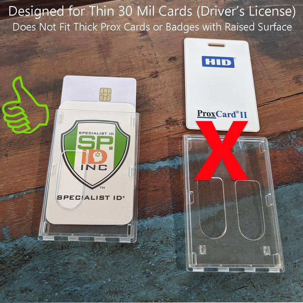 Clear Vertical Multiple Badge Holder - Top Loading Two Cards - by Specialist ID